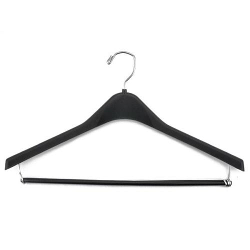 Hangers, Black Plastic Suit w/ Locking Bar