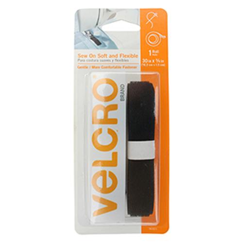 Velcro, sew-on - Black